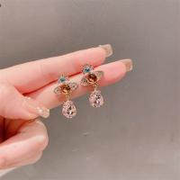 Zinc Alloy Rhinestone Drop Earring, fashion jewelry & for woman & with rhinestone 