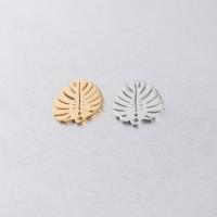 Stainless Steel Leaf Pendant, 304 Stainless Steel, Vacuum Ion Plating, DIY Approx 2mm 