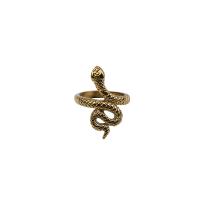 Titanium Steel Finger Ring, Snake, gold color plated, fashion jewelry & Unisex gold, 30mm 