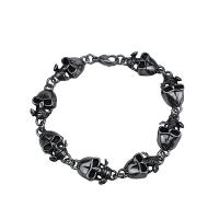 Titanium Steel Bracelet & Bangle, Skull, anoint, fashion jewelry & punk style & for man, 230mm 