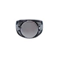 Titanium Steel Finger Ring, polished, punk style & for man, 18mm 