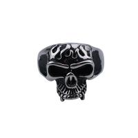 Titanium Steel Finger Ring, Skull, punk style & for man, 18mm 