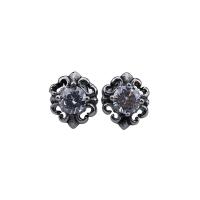 Titanium Steel Earrings, fashion jewelry & Unisex & with rhinestone, 13mm 