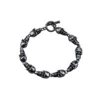 Titanium Steel Bracelet & Bangle, Skull, anoint, fashion jewelry & punk style & for man, 230mm 