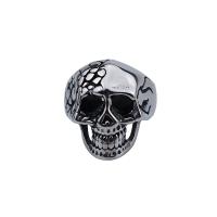 Titanium Steel Finger Ring, Skull, polished, fashion jewelry & for man, 22mm 