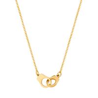 Stainless Steel Jewelry Necklace, 304 Stainless Steel, Handcuffs, 14K gold plated, fashion jewelry & for woman Approx 16 Inch 