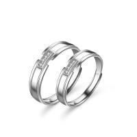 Ehepaar Fingerringe, 925 Sterling Silber, platiniert, einstellbar & verschiedene Stile für Wahl & für paar & mit Strass, verkauft von PC