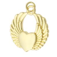 Латунные подвески-сердце, Латунь, Сердце, плакирован золотом, DIY отверстие:Приблизительно 2mm, продается PC