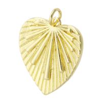 Brass Heart Pendants, gold color plated, DIY Approx 3mm 