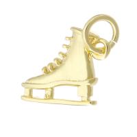pendentifs en laiton de Chaussures, Placage de couleur d'or, DIY Environ 3mm, Vendu par PC