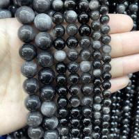 Silver Obsidian Beads, Round Approx 15 Inch 