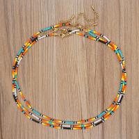 Glass Seed Beads Necklace, Zinc Alloy, with Seedbead, with 1.97inch extender chain, fashion jewelry & for woman Approx 16.54 Inch 