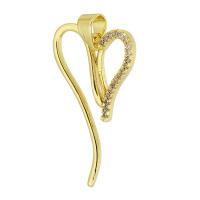 Cubic Zirconia Micro Pave Brass Pendant, Heart, gold color plated, fashion jewelry & DIY & micro pave cubic zirconia, golden Approx 4mm 