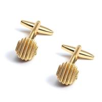 Brass Cufflinks, Round, gold color plated, for man, golden 