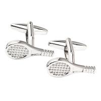 Brass Cufflinks, Tennis Racket, silver color plated, Unisex, silver color 