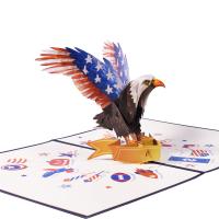 Paper 3D Greeting Card, eagle, handmade, Foldable & 3D effect 