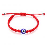 Evil Eye Jewelry Bracelet, Polyester Cord, with Lampwork, Round, knit, Adjustable & fashion jewelry & Unisex cm 