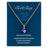 Evil Eye Jewelry Necklace, 304 Stainless Steel Chain, with Lampwork, with 2 Inch extender chain, plated, Adjustable & fashion jewelry & enamel & with rhinestone Inch 