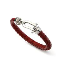 Leatheroid Cord Bracelets, Leather, with 316L Stainless Steel, polished, fashion jewelry & for man cm 