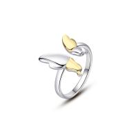 Sterling Silver Finger Ring, 925 Sterling Silver, Butterfly, plated, Adjustable & fashion jewelry & for woman 20.5mm 