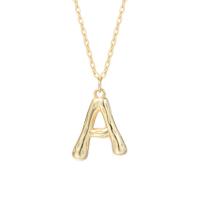 Sterling Silver Jewelry Necklace, 925 Sterling Silver, Letter, gold color plated & for woman Approx 17.7 Inch 