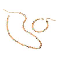 Stainless Steel Chain Bracelets, 304 Stainless Steel, 18K gold plated, fashion jewelry & for woman & enamel, multi-colored 