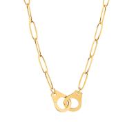 Stainless Steel Jewelry Necklace, 304 Stainless Steel, with 5cm extender chain, 18K gold plated, fashion jewelry & for woman, golden, 14mm cm 