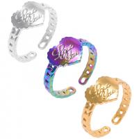 Titanium Steel Finger Ring, Heart, Vacuum Ion Plating, Adjustable & fashion jewelry & for woman US Ring 