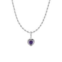 Cubic Zirconia Sterling Silver Pendants, 925 Sterling Silver, with Spinel, Heart, platinum plated & micro pave cubic zirconia & for woman Approx 17.7 Inch 