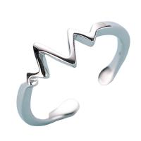 Brass Cuff Finger Ring, platinum plated, Adjustable & for woman 