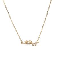 Cubic Zircon Micro Pave Brass Necklace, Bird, plated, oval chain & micro pave cubic zirconia & for woman Approx 16 Inch 