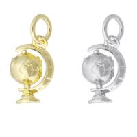 Brass Jewelry Pendants, Globe, plated, DIY Approx 3mm 