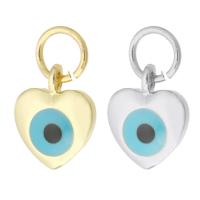 Fashion Evil Eye Pendant, Brass, Heart, plated, enamel Approx 3mm 