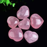 Rose Quartz Decoration, Heart, polished, for home and office 
