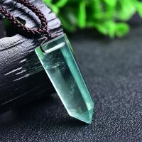 Green Fluorite Necklace, with Wax Cord, polished, fashion jewelry & Unisex, 4-5cm Approx 14 Inch 