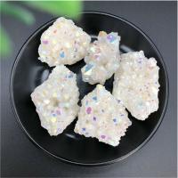 Clear Quartz Quartz Cluster, irregular, colorful plated, for home and office 