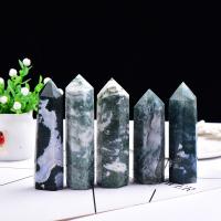 Moss Agate Quartz Points, polished, for home and office 