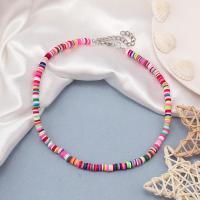 Glass Seed Beads Necklace, Seedbead, with Polymer Clay & Shell & Zinc Alloy, with 2.76inch extender chain, fashion jewelry & for woman Approx 17.32 Inch 