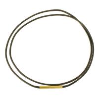 PU Leather Cord Necklace, 304 Stainless Steel, with PU Leather, 18K gold plated, fashion jewelry & Unisex, black Approx 19 Inch 
