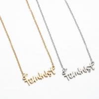 Stainless Steel Jewelry Necklace, 304 Stainless Steel, Alphabet Letter, Vacuum Ion Plating, fashion jewelry & for woman cm 