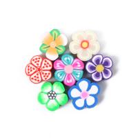 Polymer Clay Jewelry Beads, Flower, DIY, mixed colors Approx 