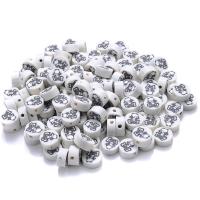 Polymer Clay Jewelry Beads, Flat Round & DIY, white, 10mm 