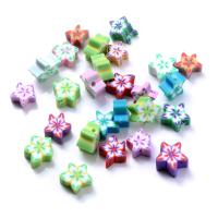 Polymer Clay Jewelry Beads, Star & DIY, mixed colors, 10mm 