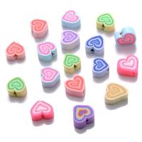 Polymer Clay Jewelry Beads, Heart & DIY, mixed colors, 10mm 