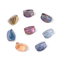 Perlas de cristal de la torcedura, chapado en colorido, Bricolaje, más colores para la opción, 9x12mm, 10PCs/Bolsa, Vendido por Bolsa