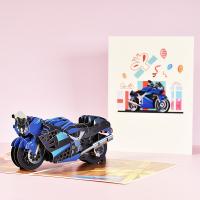Paper 3D Greeting Card, Motorcycle, handmade, Foldable & 3D effect 