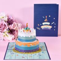 Paper 3D Greeting Card, Cake, handmade, Foldable & 3D effect 