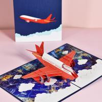 Paper 3D Greeting Card, Airplane, handmade, Foldable & 3D effect 
