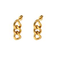 Stainless Steel Drop Earring, 304 Stainless Steel, 18K gold plated, fashion jewelry & for woman, golden, 22mm 