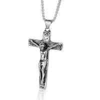 Titanium Steel Pendants, Crucifix Cross, polished, vintage design & for man 